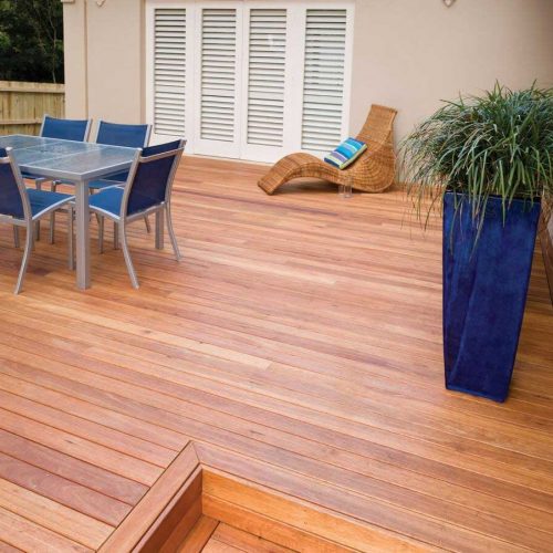 Brisbane timber - view of redwood timber deck